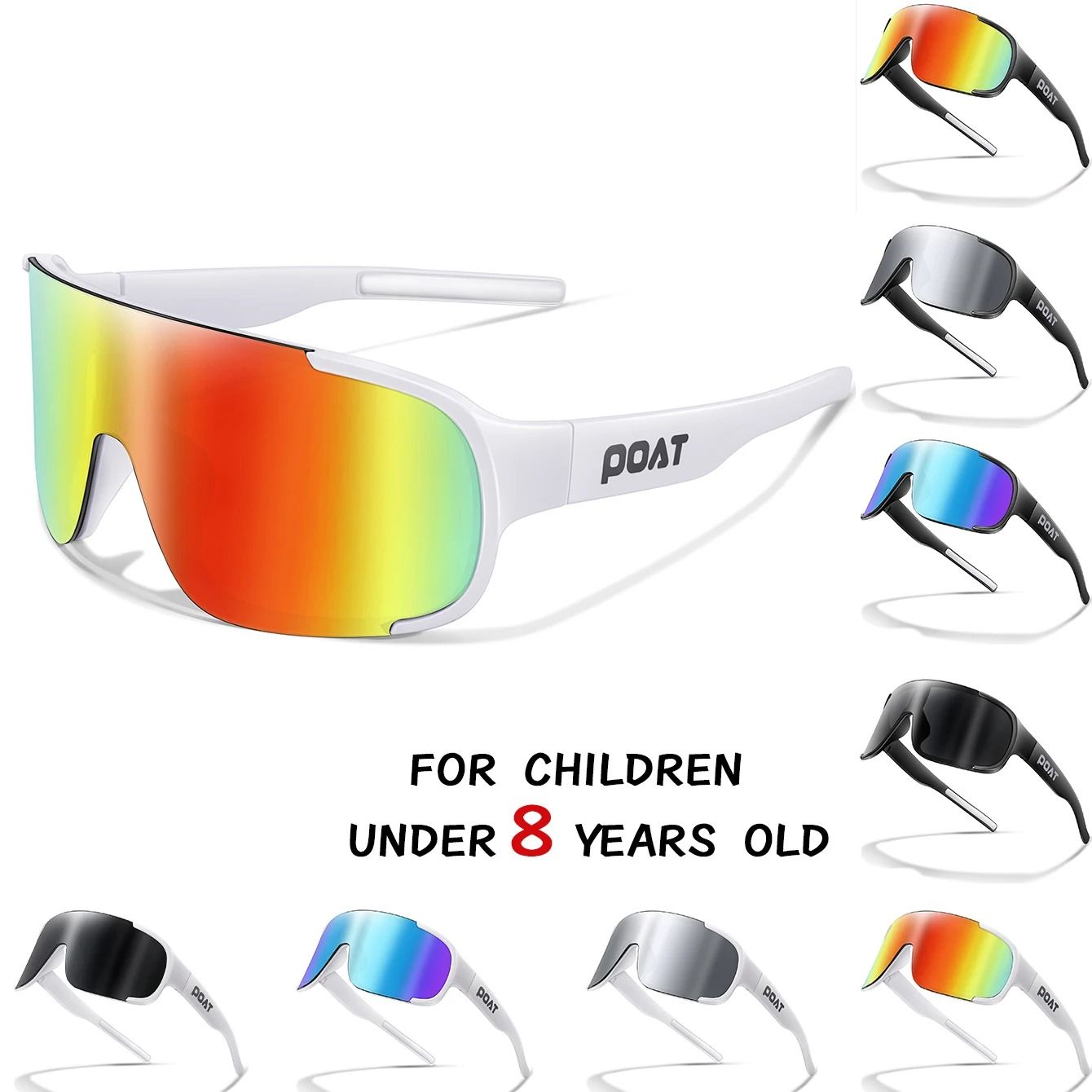 Kids UV400 Cycling Sunglasses for Ages 3 to 8 Outdoor Bike Goggles for Boys and Girls