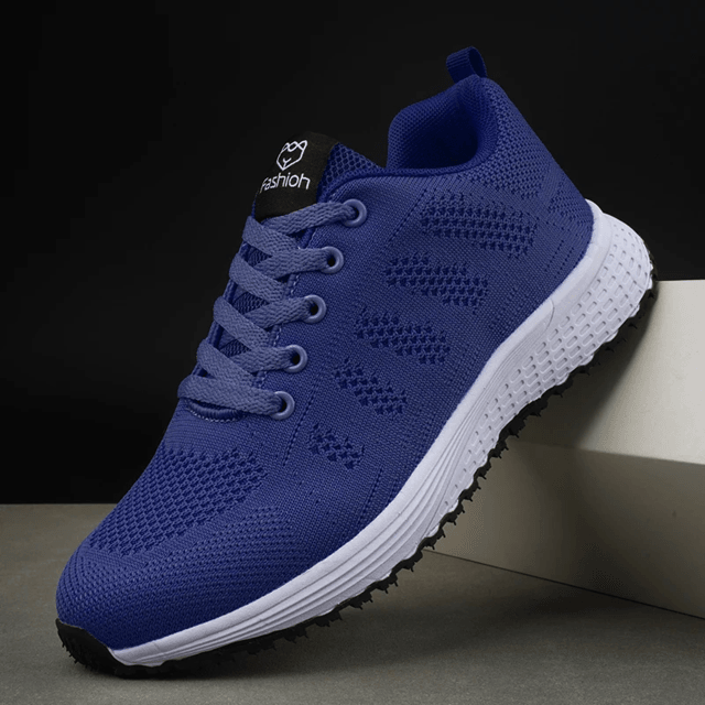 Women's Lightweight Knit Walking Sneakers – Breathable Casual Lace Up Shoes