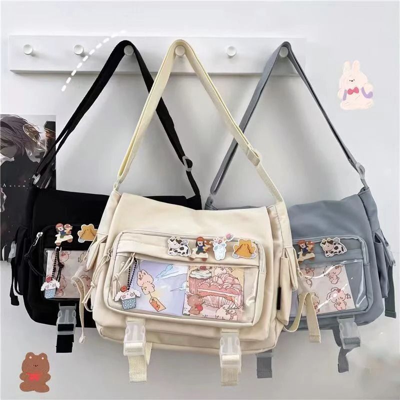 Japanese Style Kawaii Itabag Large Nylon Tote Shoulder Bag for Girls