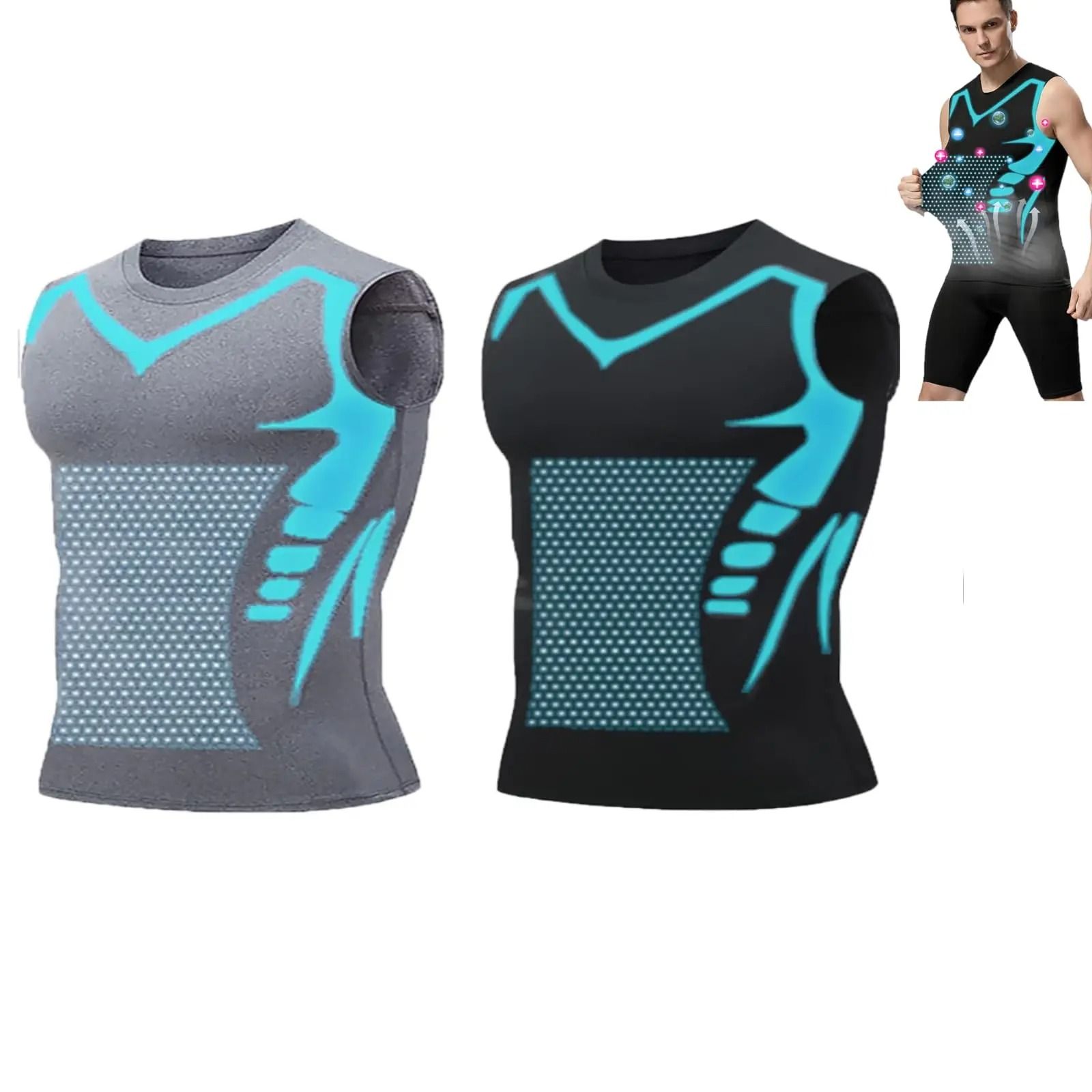 Mens Shapewear Compression Vest Body Shaper Sleeveless Tank