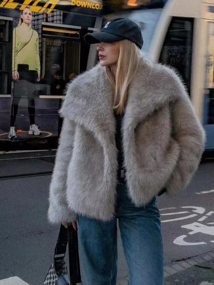 HH Elegant Faux Fur Outerwear System | Premium High-Street Fluffy Lapel Jacket & Thermal Fashion Infrastructure