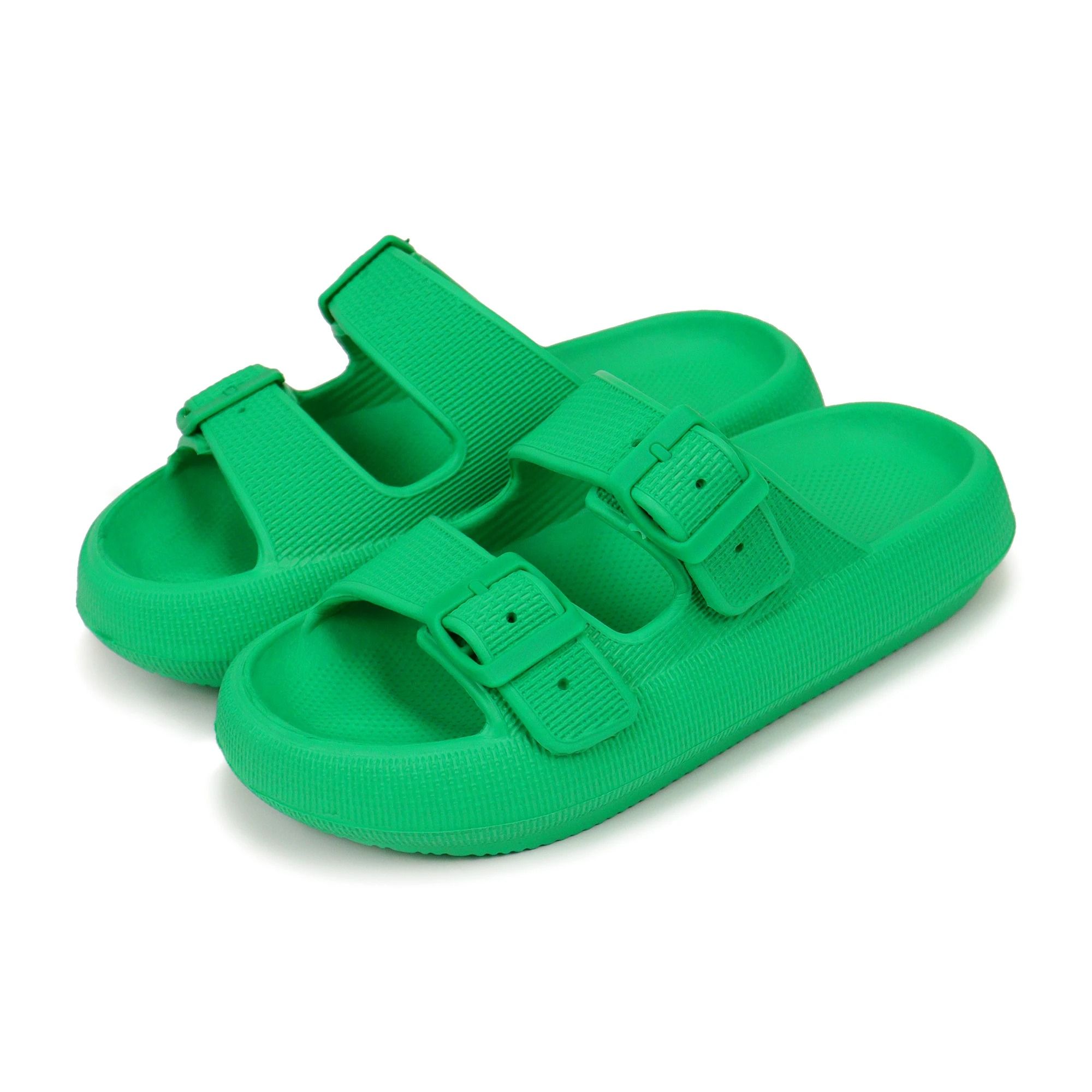 Couple Anti Slip Slides with Double Buckle Home Slippers