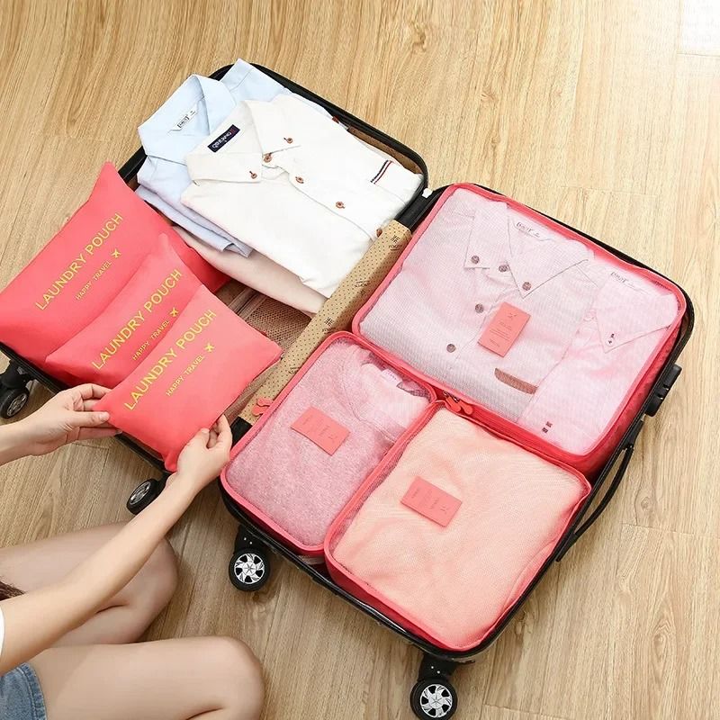 Women 6 Piece Travel Packing Cube Organizer Set