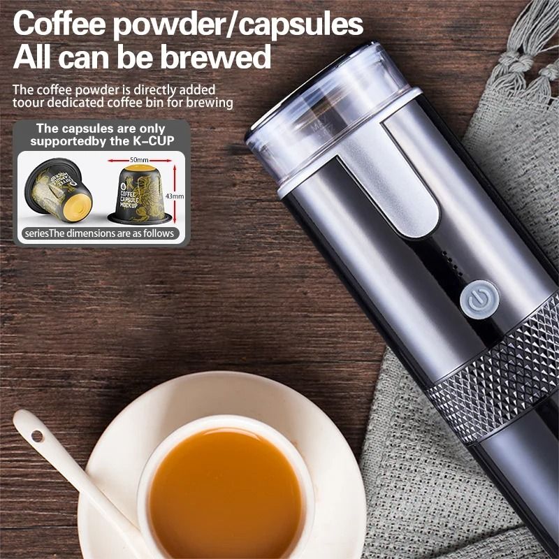 Portable Capsule Coffee Maker Wireless Electric Coffee Brewer