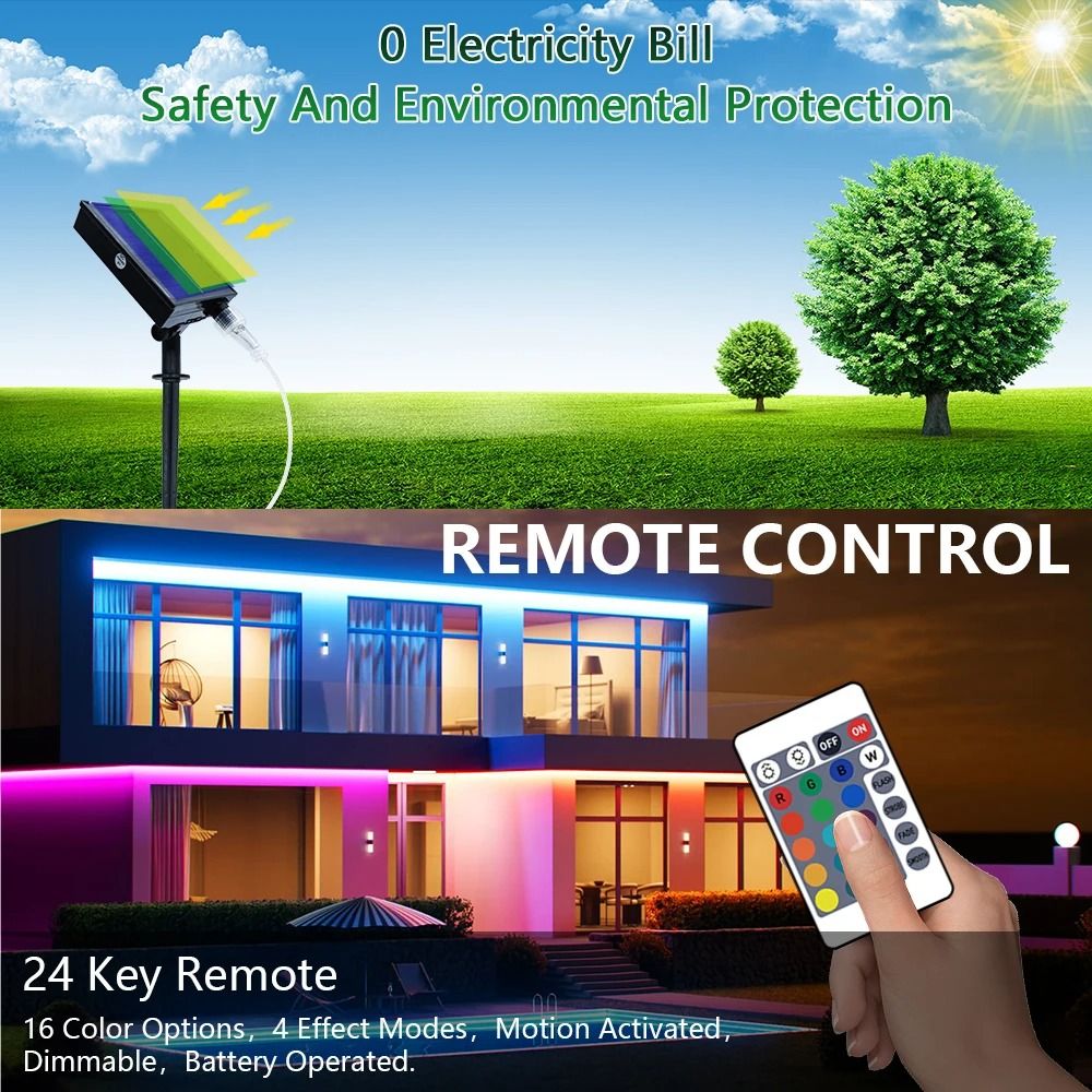 5050 RGB Solar Strip Outdoor LED Color Decorative String Light for Garden and Home