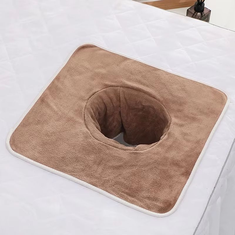 Thickened Beauty SPA Massage Table Face Towel with Hole, 13.8x13.8 in (35x35 cm)