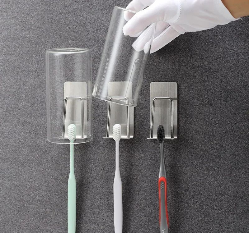 Stainless Steel Wall Mount Toothbrush Holder Bathroom Rack