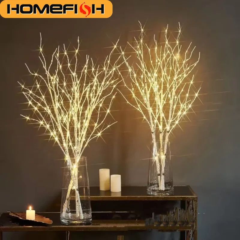 White Birch Branch LED Festive Lights Battery Operated Outdoor Decorative Twig Lights