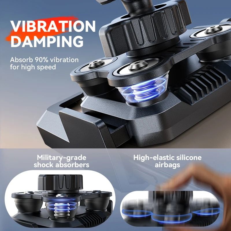 Joyroom High-Intensity Motorcycle Phone Mount | Dual Vibration Dampener & Universal Handlebar Clamp