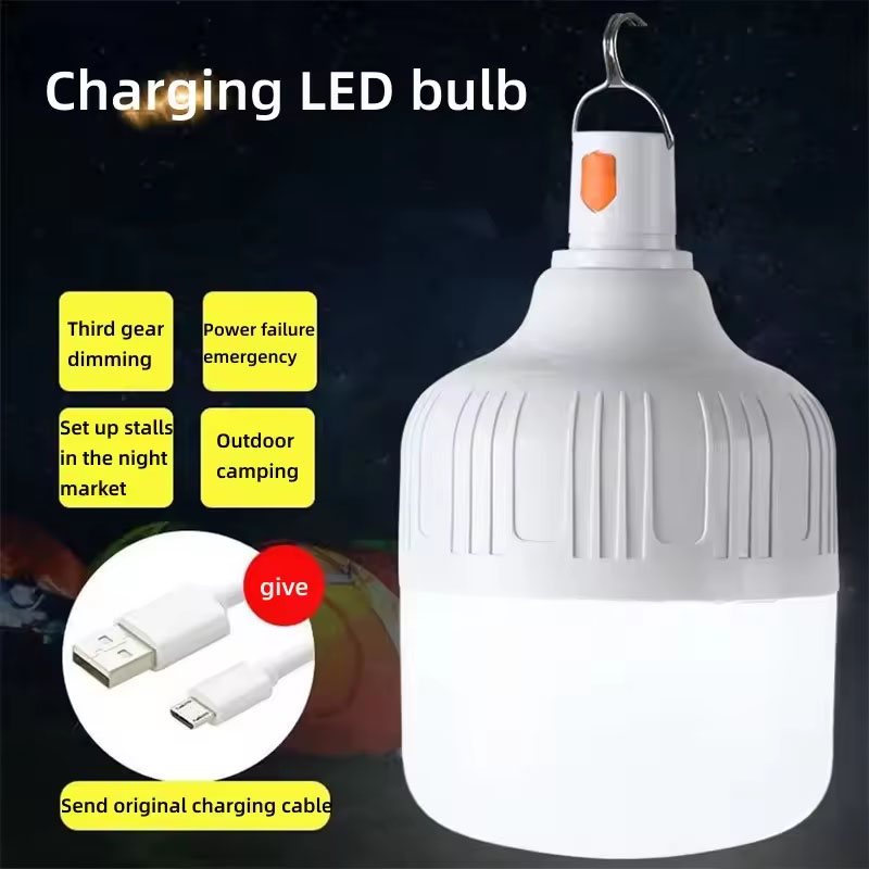 Portable Rechargeable LED Bulb with Hook Level Brightness Emergency Light