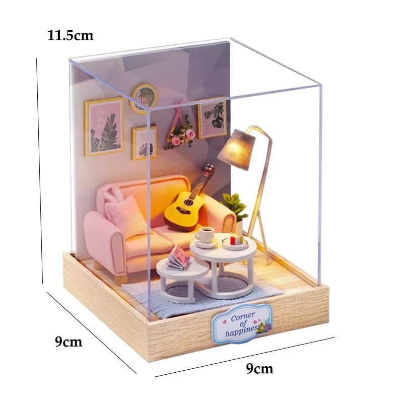 CozyDream DIY Miniature Dollhouse Kit with Furniture & Lights – 3D Wooden Puzzle Home