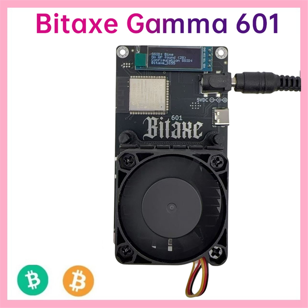 Bitaxe Gamma 601, 1.2TH/S BTC Solo Miner with BM1370 Chip, 18-22W