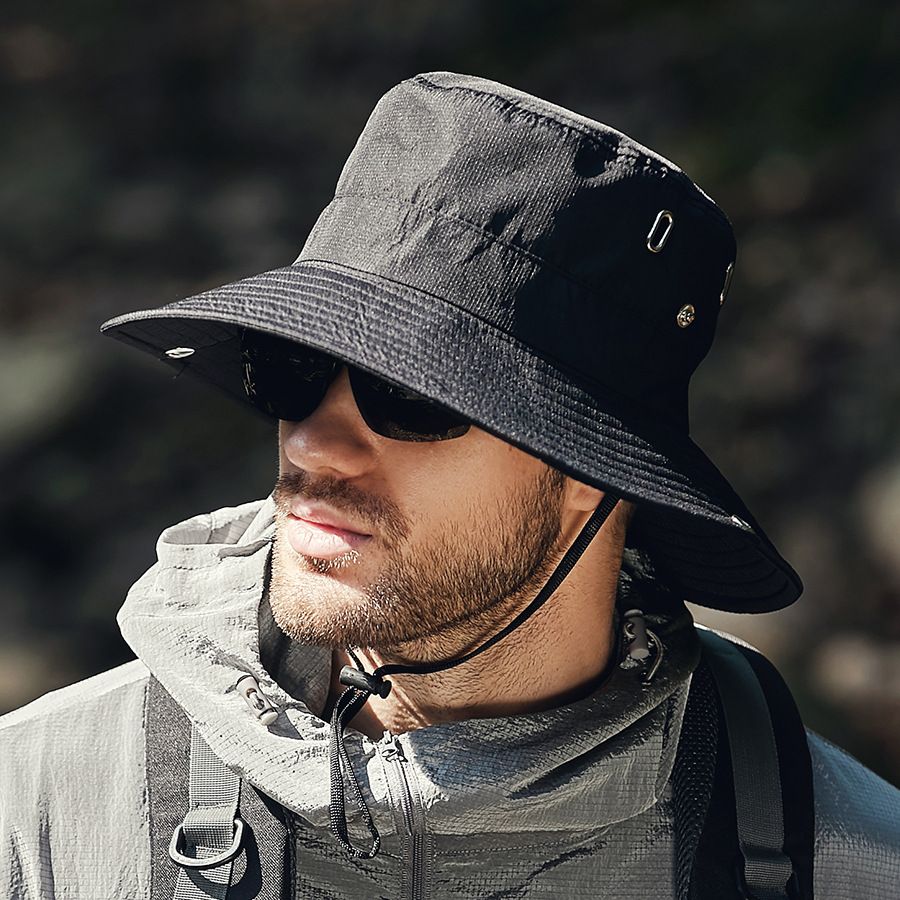 Men Summer Hat Wide Brim Sunscreen Bucket Hat for Beach, Riding, and Sun Protection