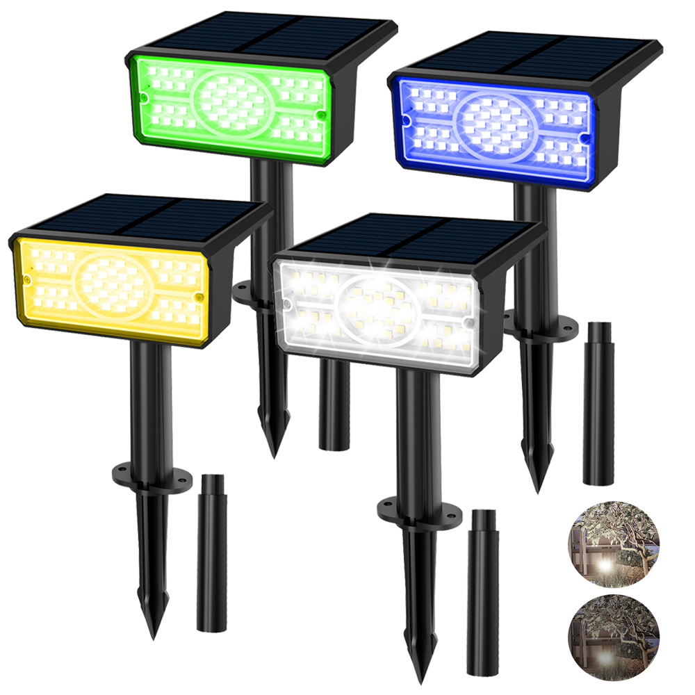 Solar Power Light Outdoor, IP65 Solar Lamp, Green Blue Solar Garden Spotlight Wall Light
