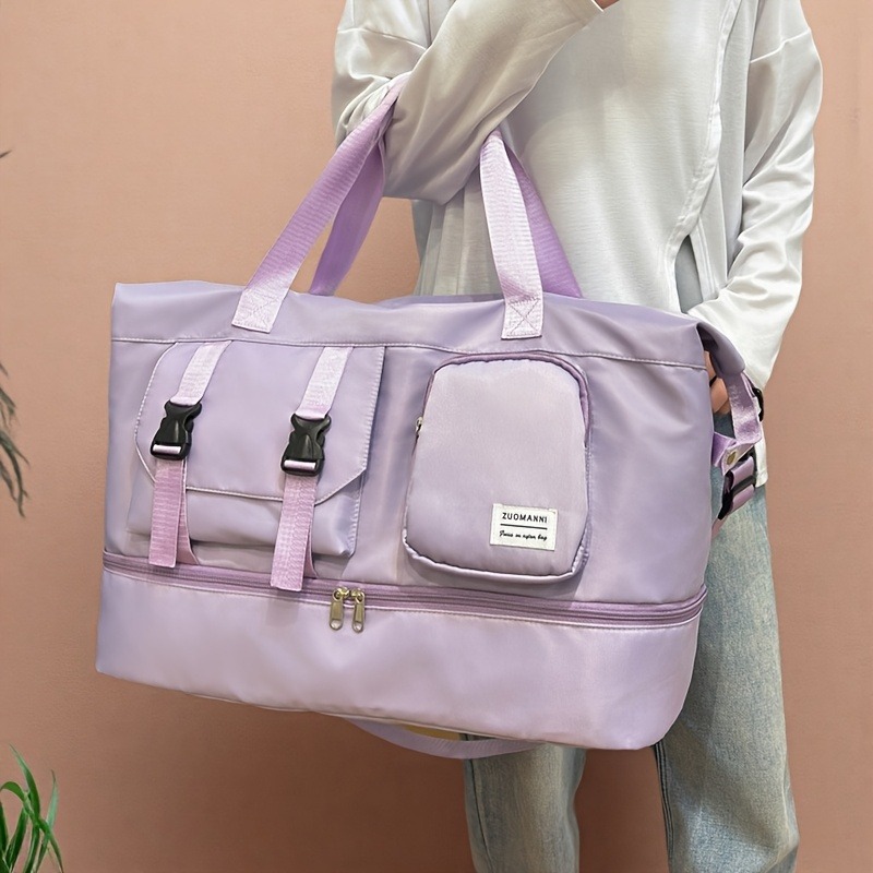 Large Capacity Travel Duffel Bag with Shoe Compartment Durable Gym Tote