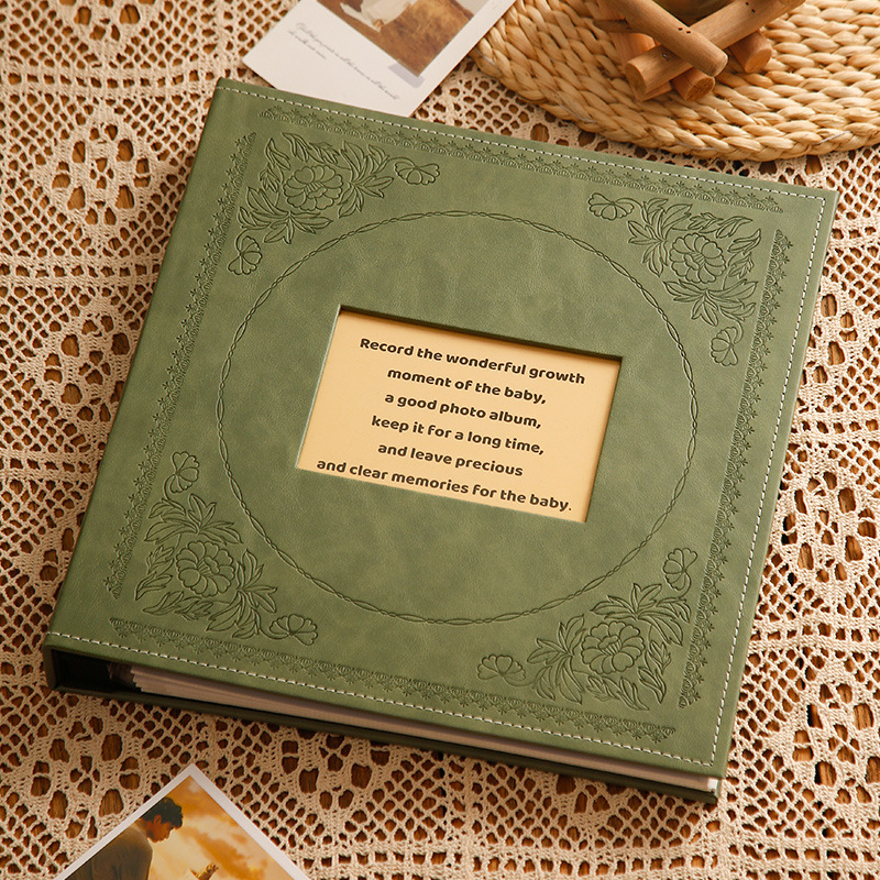 Personalized Family Photo Album - Leather Memory Book for Wedding & Kids