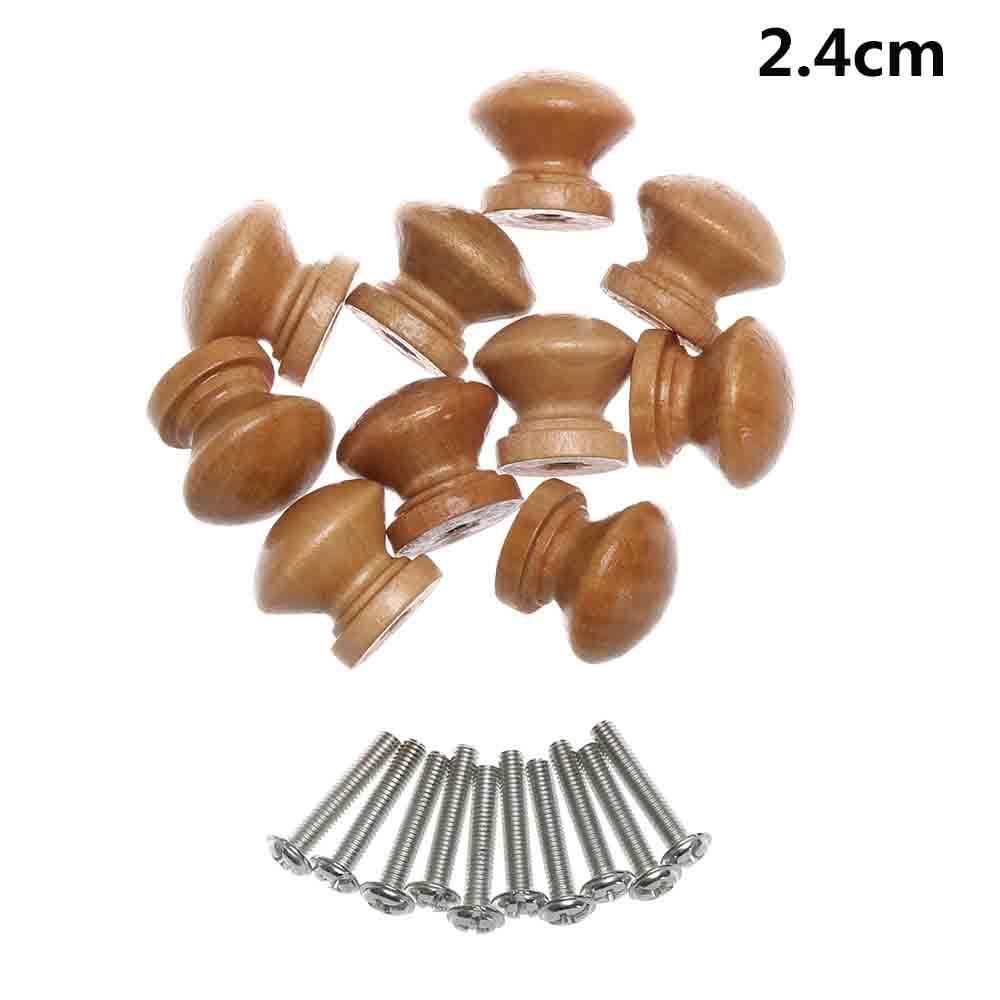 Wooden Cabinet Knobs Natural Round Drawer and Wardrobe Pull Handles