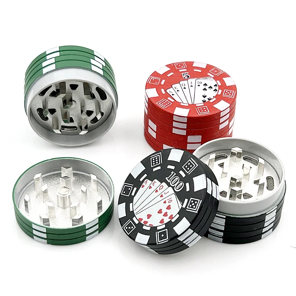 Poker Chip Herb Grinder Portable Spice Crusher Compact Layer Grinder