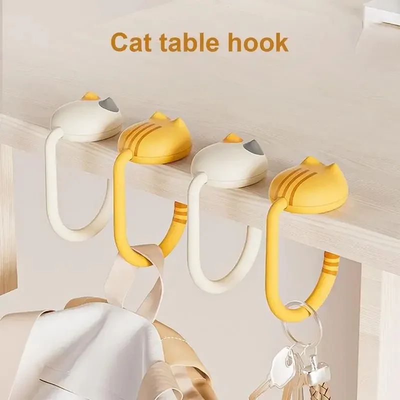 Cute Cat Tail Portable Purse Hook Table Hanger