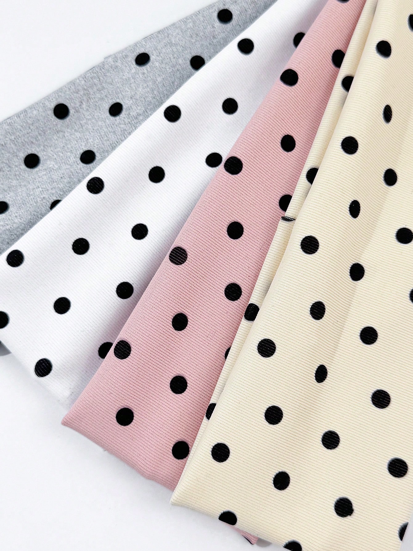 Polka Dot Headband Set for Women Wide Elastic Makeup and Sports Hair Bands