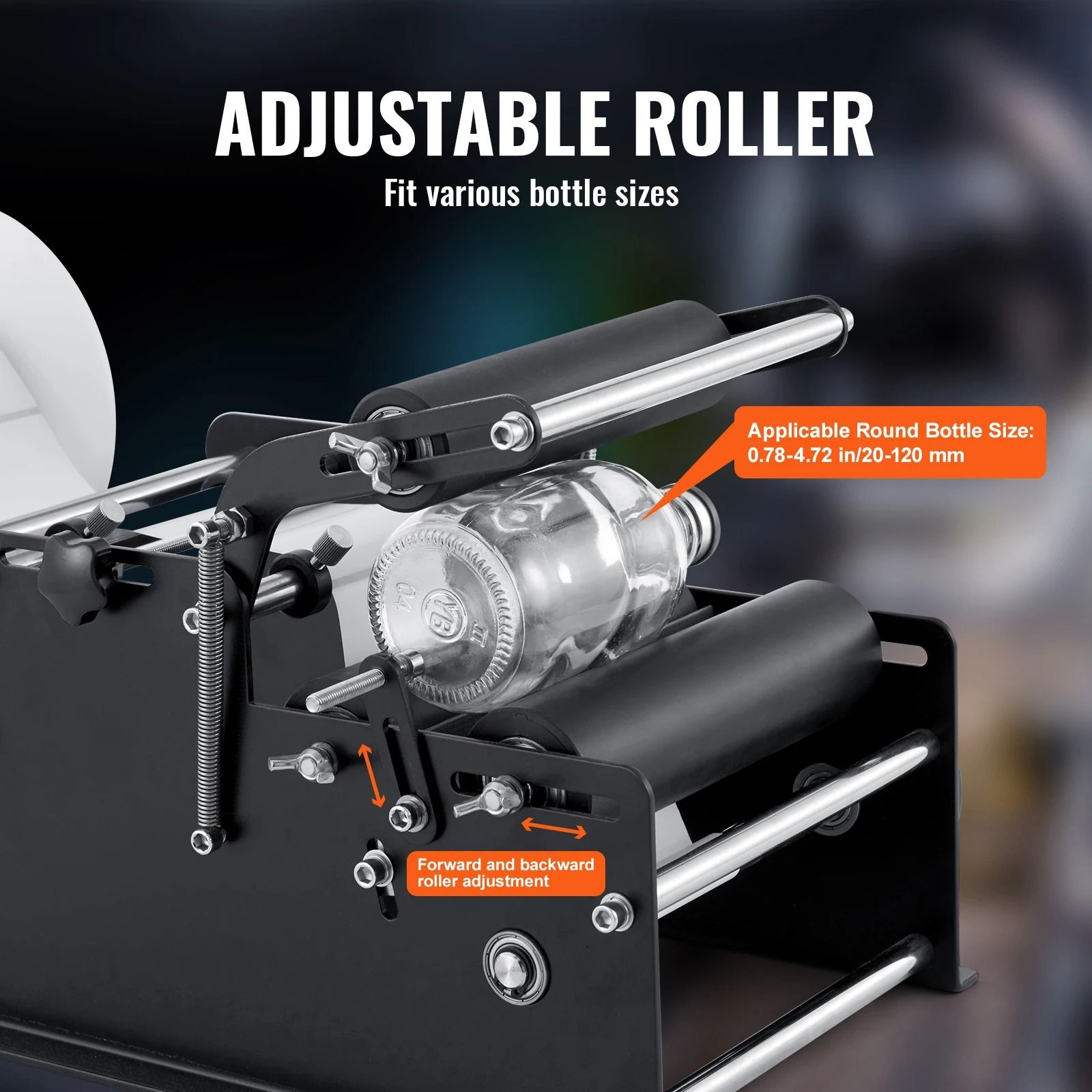 SucceBuy Manual Round Bottle Labeling Machine Adjustable Bottle Labeler with Pressing Bar