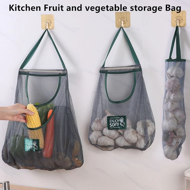 Reusable Hanging Mesh Storage Bag for Fruits and Vegetables