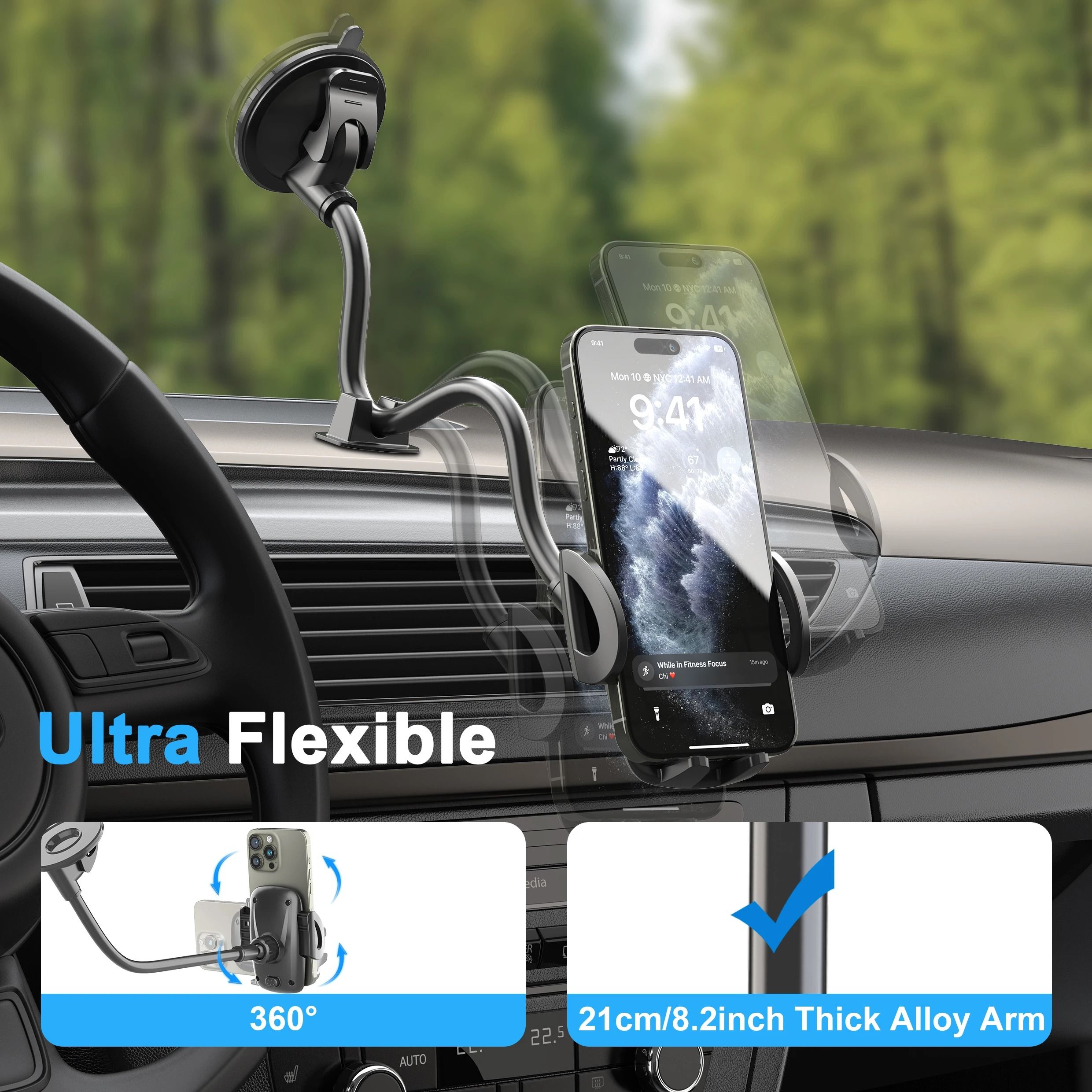Car Phone Mount Holder with Long Arm