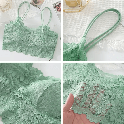 EleganceFit Seamless Wireless Lace Bralette Top