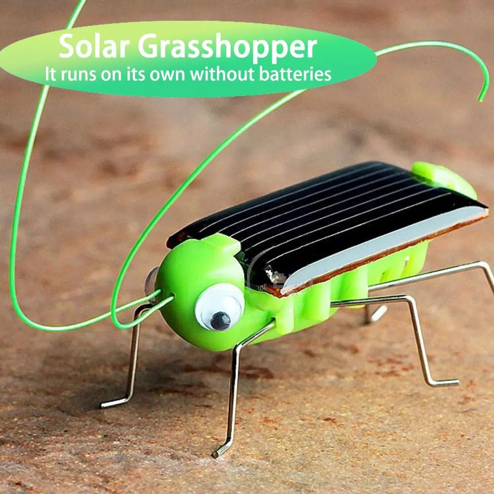 Solar-Powered Grasshopper Motion Toy – Educational Solar Powered Toy for Kids, Interactive Insect Toy Science Gift