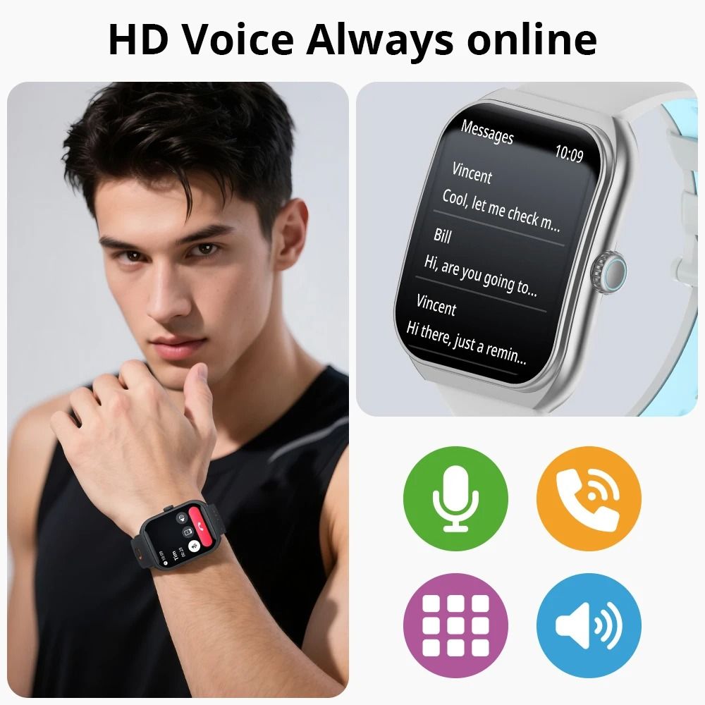 AMOLED Smartwatch with Bluetooth Calling and Health Tracking