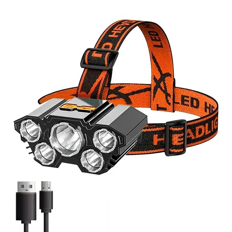 Strong Light 11-LED USB Rechargeable Headlamp with Built-In Battery