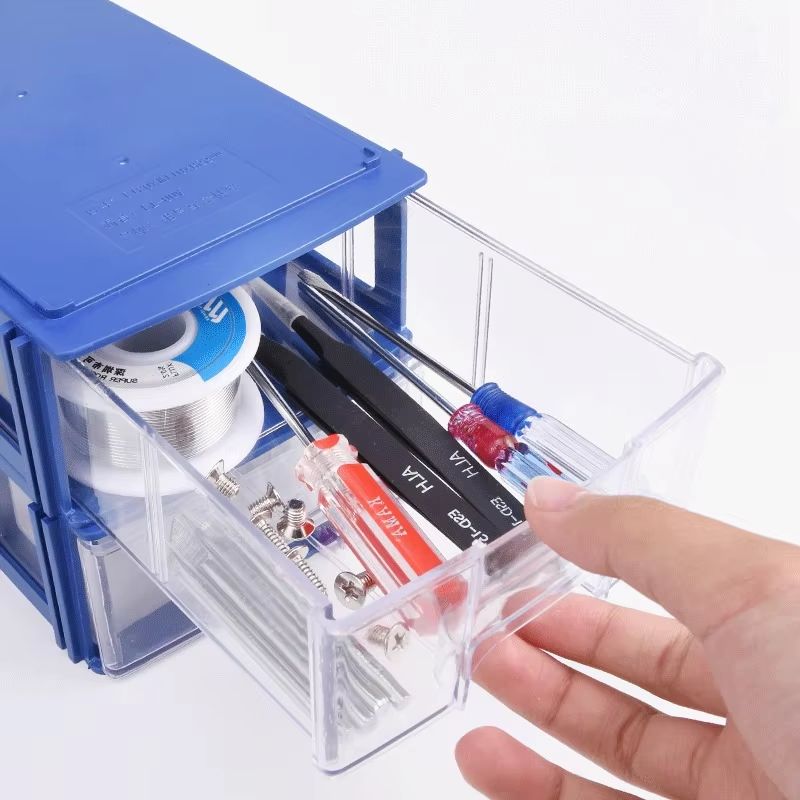 WBBOOMING Plastic Small Parts Storage Boxes Rectangle Organizer for Office and Home Use