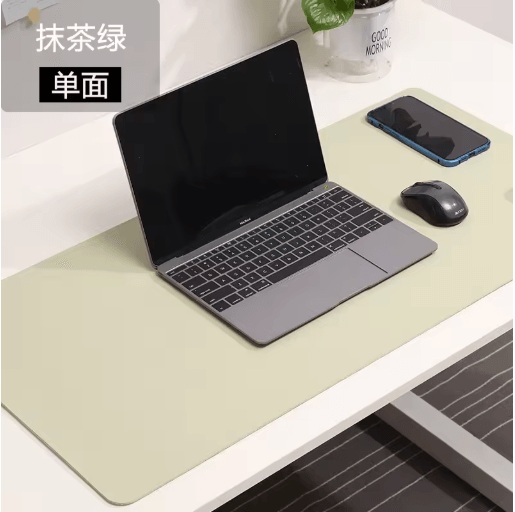 White PU Suede Desk Mat and Mouse Pad Large Non Slip Waterproof Desk Pad