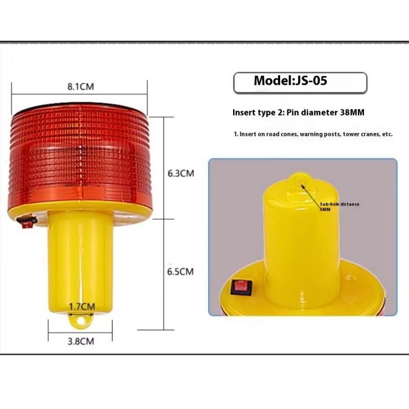 Solar LED Traffic Warning and Crane Safety Beacon Light with Emergency Flashing Lamp