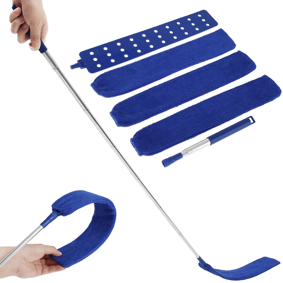 Ultra-Slim Retractable Gap Dust Cleaner with Microfiber Head
