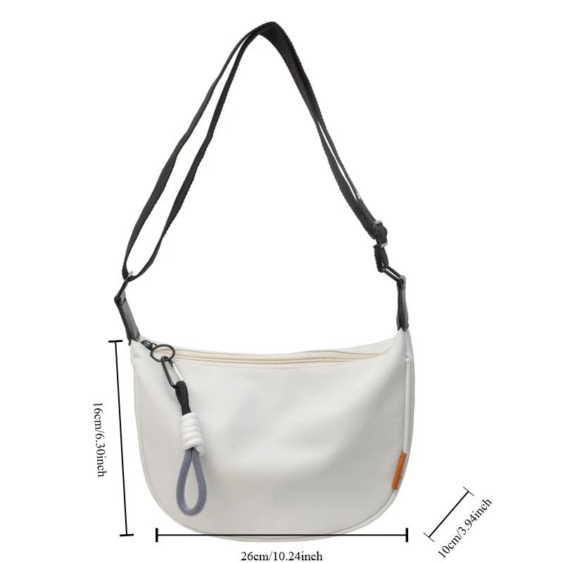 Women Dumpling Crossbody Bag with Wide Shoulder Strap and Zip Closure