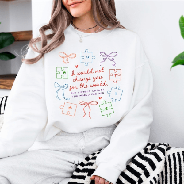 Autism Mom Sweatshirt Puzzle Piece Awareness Crewneck Gift