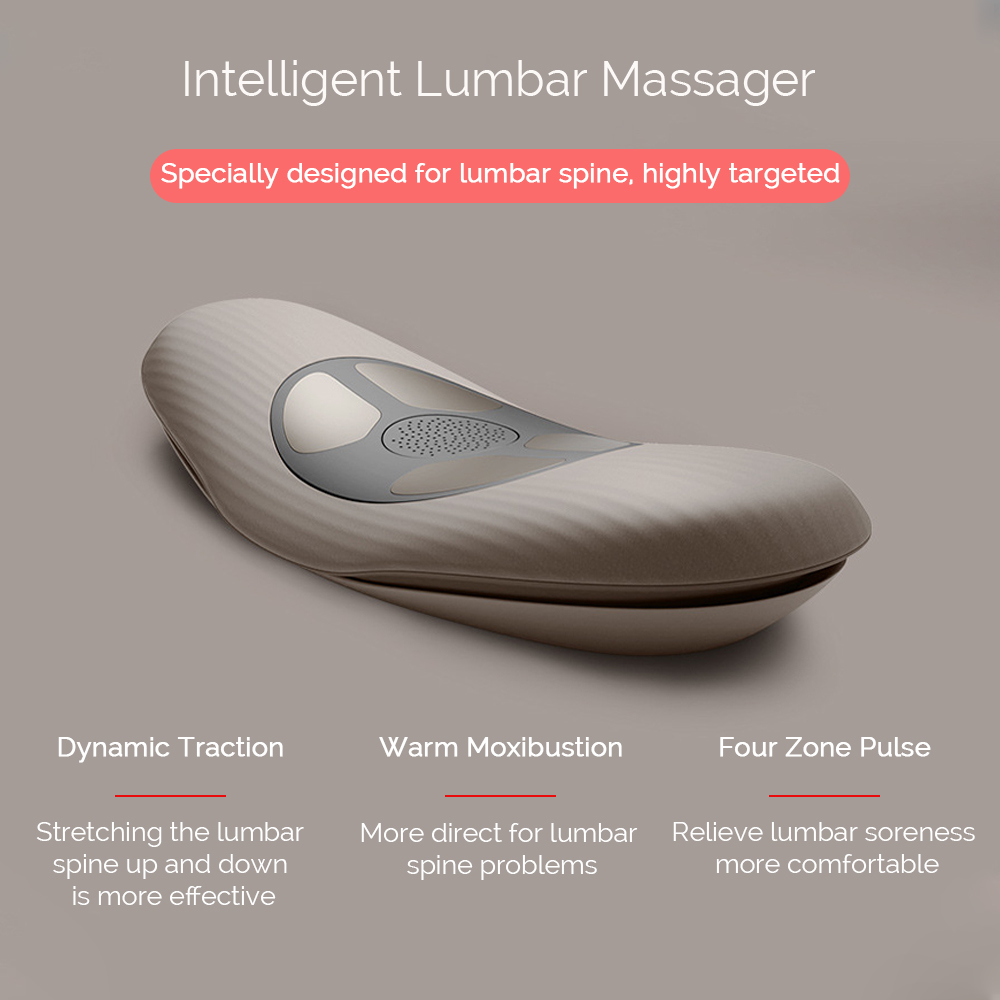 Adjustable Intensity Electric Lumbar Traction Massager, Heated Back Massage with Remote Control, Spine Support