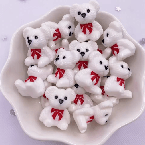 Kawaii Colorful Bear Resin Figurines Set Mini Craft Embellishments 10PCS