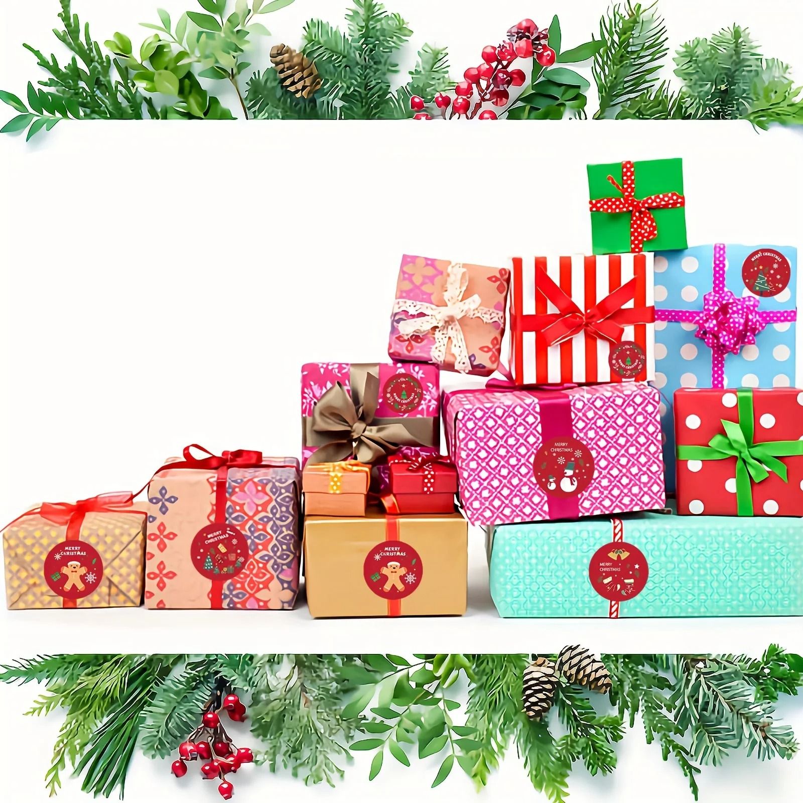 Christmas Round Self Adhesive Sticker Pack
