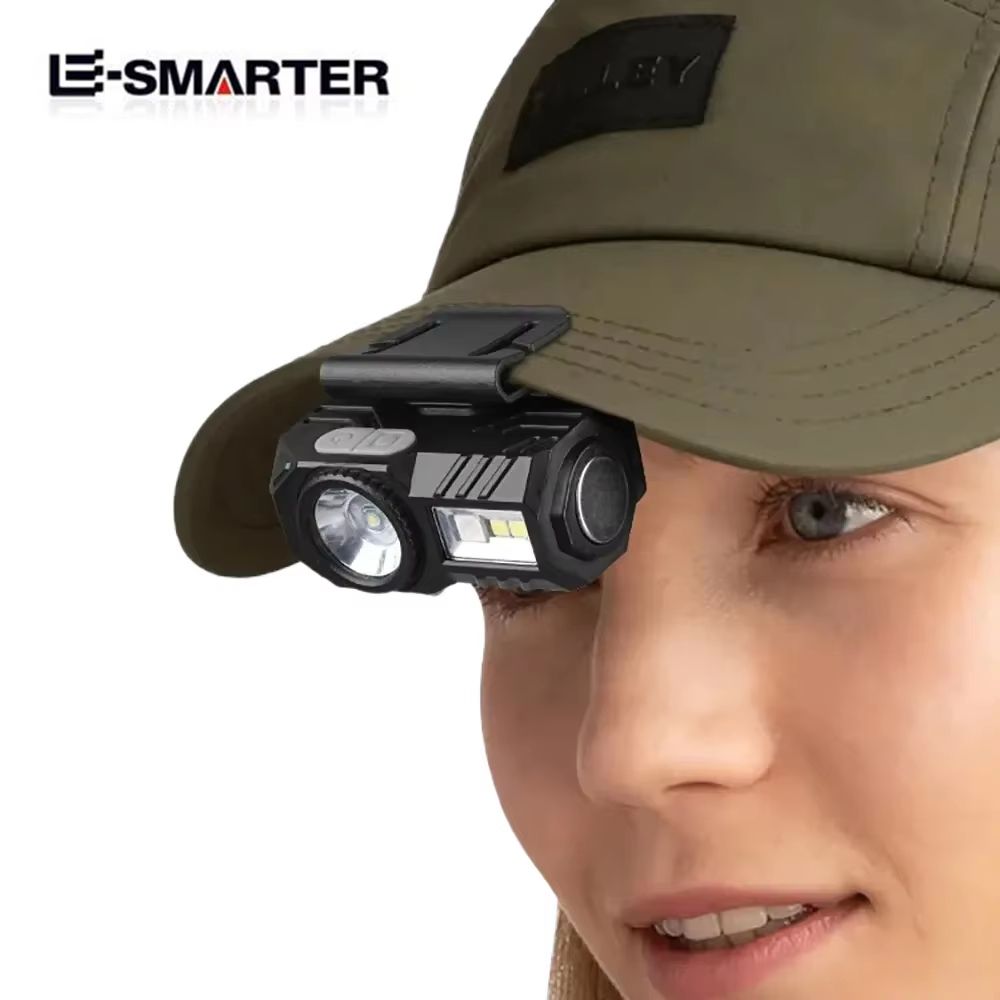 Rechargeable Motion Sensor LED Headlamp With Magnet and Cap Clip