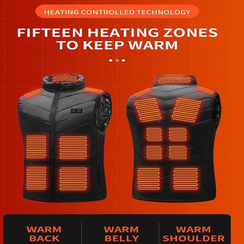 USB Heated Vest Sportswear Coat with 21 Heating Zones