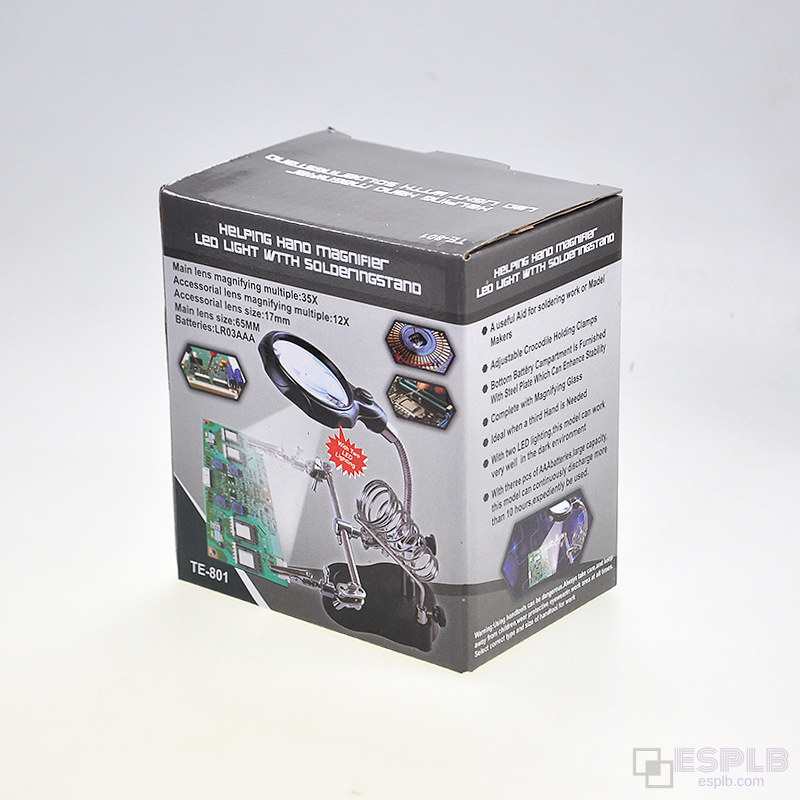 Precision Third Hand Soldering Stand with LED Magnifying Glass Adjustable Soldering Helping Hand Tool