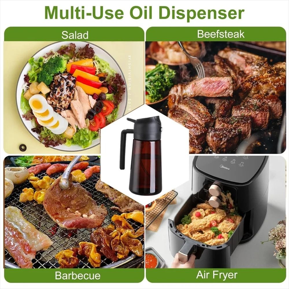 Professional 2-in-1 Glass Oil Dispenser and Precision Sprayer