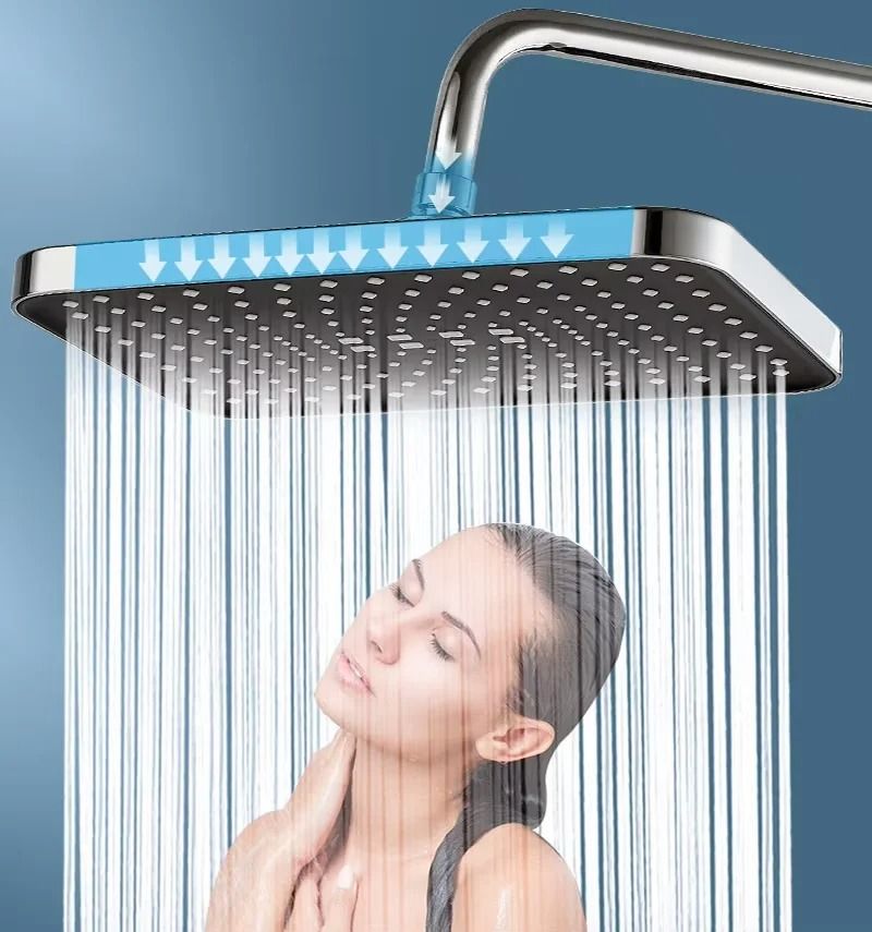 High Pressure Rotating Water Saving Shower Head 14 Inch Top Spray