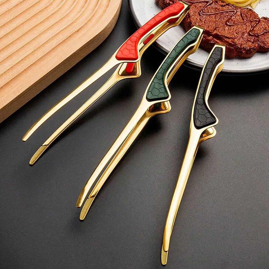 Stainless Steel Barbecue Tongs with Non Slip Comfort Grip, Multi-Purpose Kitchen Food Tongs for Salad and More