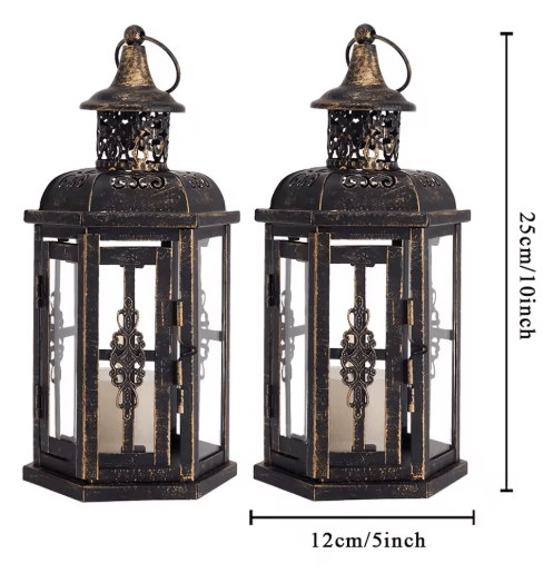 Vintage Metal Hanging Lantern Candle Holder – Decorative Indoor & Outdoor Wedding Lantern