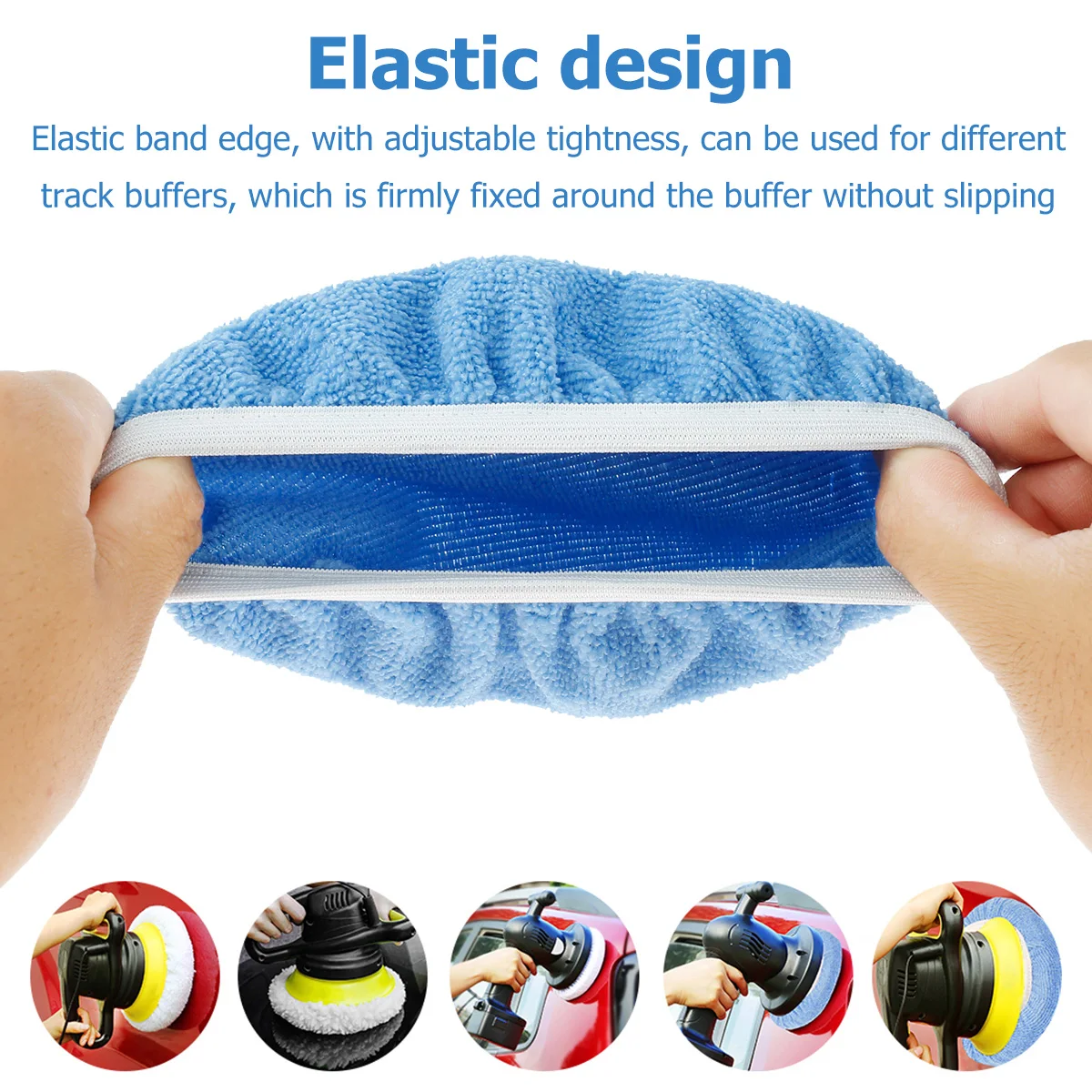 Elastic Adjustable Polishing Pads, Anti-slip Car Wax Bonnet, Buffer Detail Clean Accessories