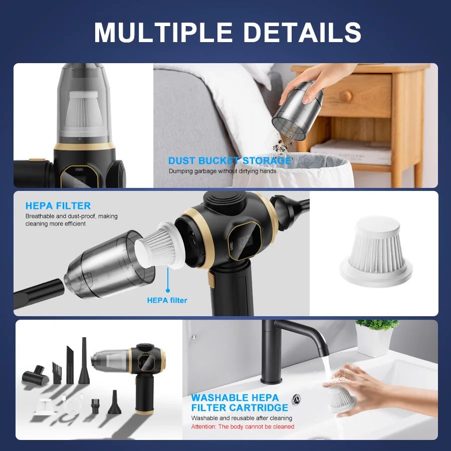 Wireless High Power Mini Car and Home Vacuum Cleaner