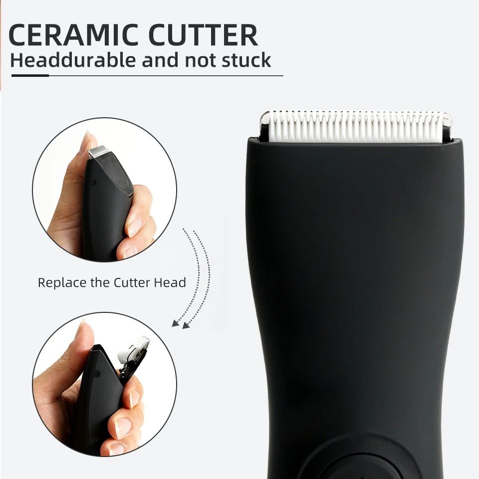 Mens Body Hair Trimmer with Groin and Bikini Shaver Attachment